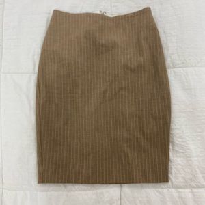 Express Tan Striped Pencil Skirt NWOT